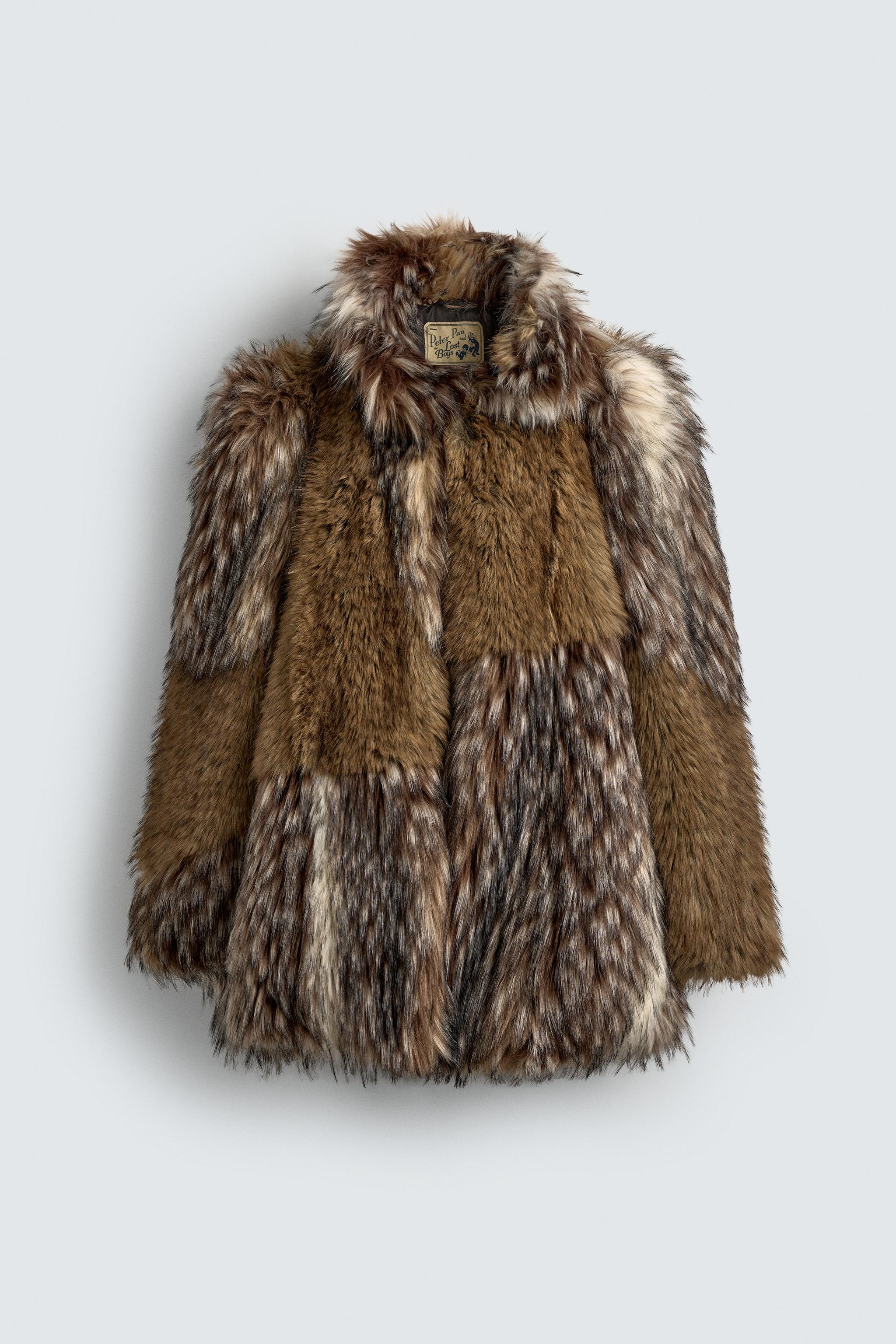 HARRY LAMBERT FOR ZARA X DISNEY FAUX FUR PATCHWORK COAT